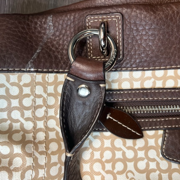Coach Penelope Op Art Brown Coated Canvas Shoulder Bag - Picture 6 of 13